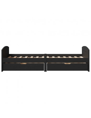 Dormeuse con 2 Cassetti senza Materasso Nero 90x200 cm IRUN