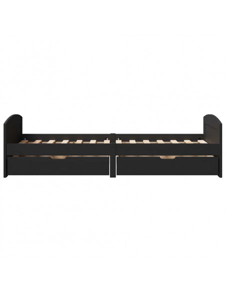 Dormeuse con 2 Cassetti senza Materasso Nero 90x200 cm IRUN