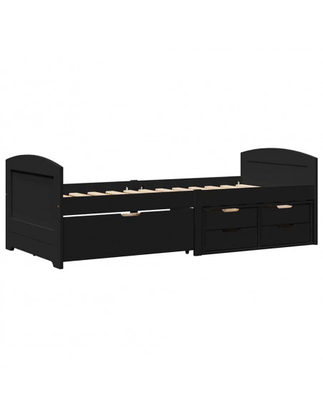 Dormeuse con 5 Cassetti senza Materasso Nero 90x200 cm IRUN