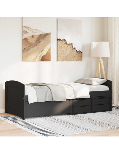 Dormeuse con 5 Cassetti senza Materasso Nero 90x200 cm IRUN