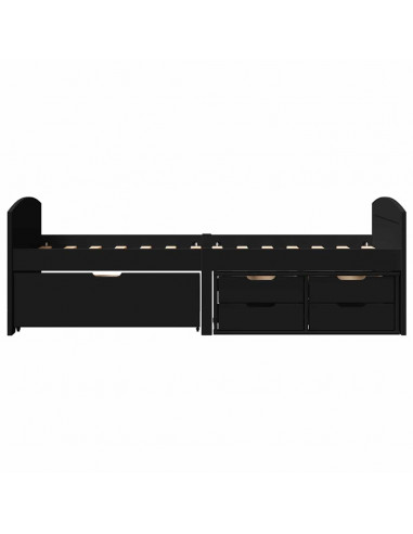 Dormeuse con 5 Cassetti senza Materasso Nero 90x200 cm IRUN
