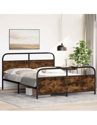 Giroletto senza Materaso in Metallo Rovere Fumo 160x200 cm