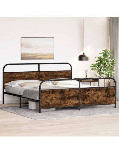 Giroletto senza Materaso in Metallo Rovere Fumo 183x213 cm