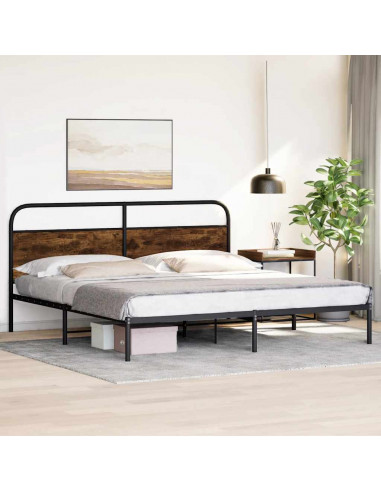 Giroletto senza Materaso in Metallo Rovere Fumo 183x213 cm