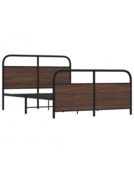 Giroletto senza Materaso in Metallo Rovere Marrone 137x190 cm