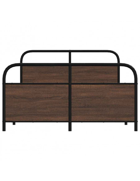 Giroletto senza Materaso in Metallo Rovere Marrone 137x190 cm