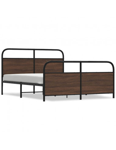 Giroletto senza Materaso in Metallo Rovere Marrone 150x200 cm