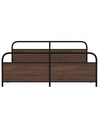 Giroletto senza Materaso in Metallo Rovere Marrone 183x213 cm