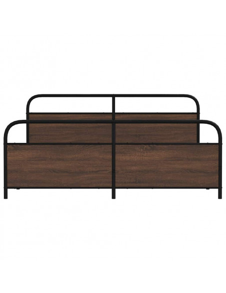 Giroletto senza Materaso in Metallo Rovere Marrone 183x213 cm