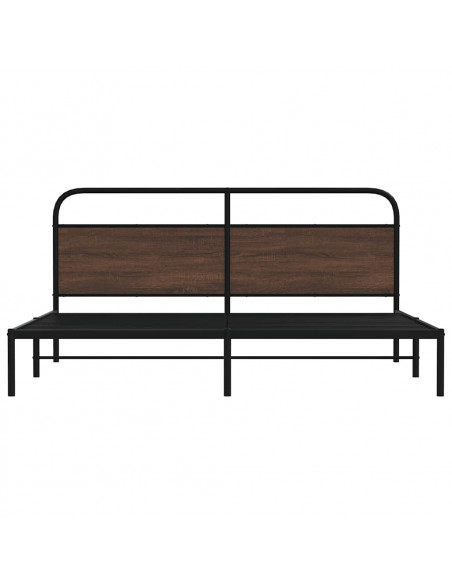 Giroletto senza Materaso in Metallo Rovere Marrone 183x213 cm