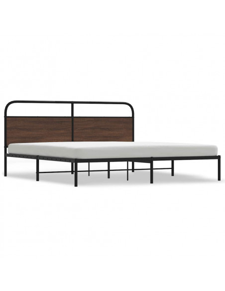 Giroletto senza Materaso in Metallo Rovere Marrone 193x203 cm