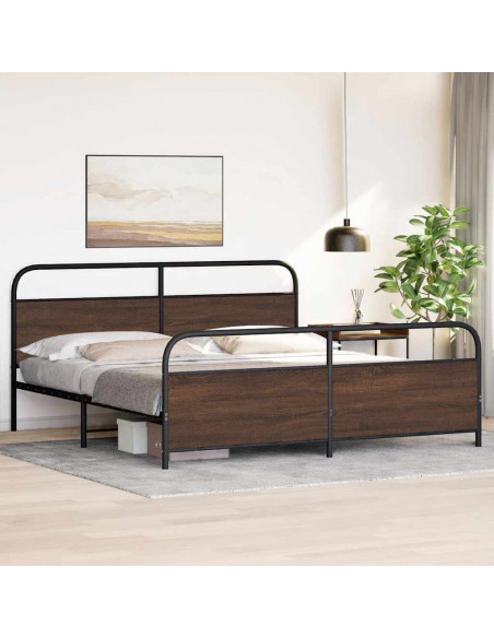 Giroletto senza Materaso in Metallo Rovere Marrone 193x203 cm