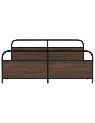 Giroletto senza Materaso in Metallo Rovere Marrone 193x203 cm