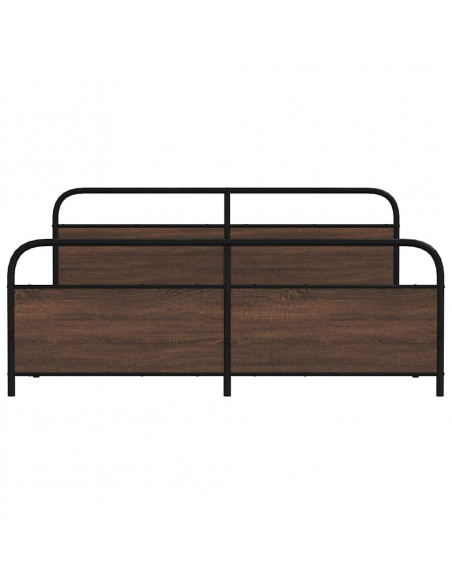 Giroletto senza Materaso in Metallo Rovere Marrone 193x203 cm