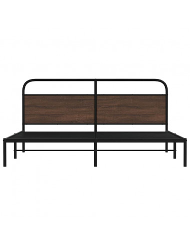 Giroletto senza Materaso in Metallo Rovere Marrone 200x200 cm