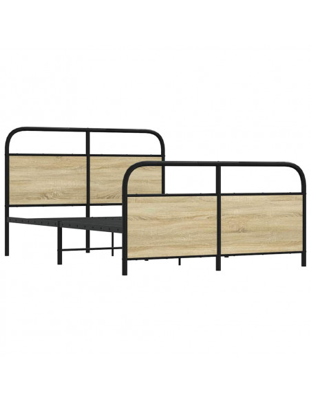 Giroletto senza Materaso in Metallo Rovere Sonoma 137x190 cm