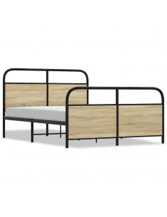 Giroletto senza Materaso in Metallo Rovere Sonoma 140x190 cm 2