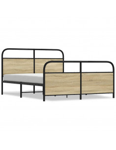 Giroletto senza Materaso in Metallo Rovere Sonoma 160x200 cm 2