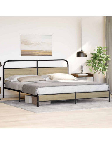 Giroletto senza Materaso in Metallo Rovere Sonoma 180x200 cm