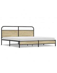 Giroletto senza Materaso in Metallo Rovere Sonoma 183x213 cm 2