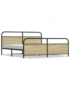 Giroletto senza Materaso in Metallo Rovere Sonoma 183x213 cm 2