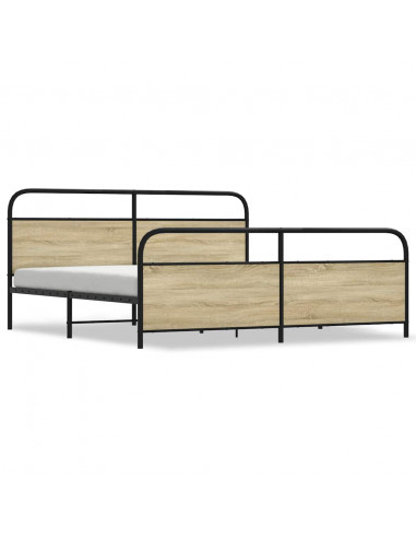 Giroletto senza Materaso in Metallo Rovere Sonoma 183x213 cm