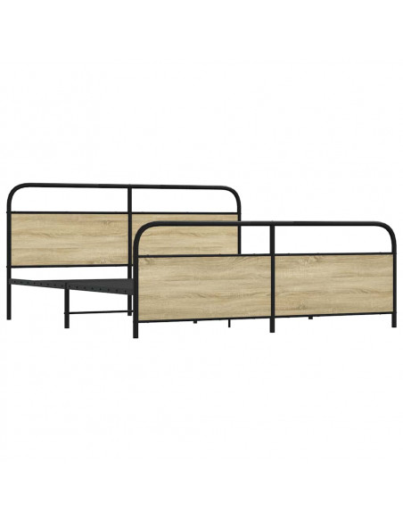 Giroletto senza Materaso in Metallo Rovere Sonoma 183x213 cm