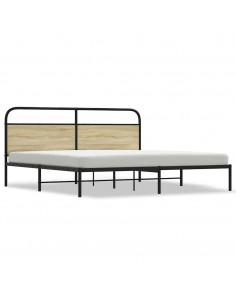 Giroletto senza Materaso in Metallo Rovere Sonoma 183x213 cm 2