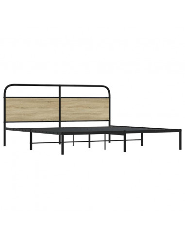 Giroletto senza Materaso in Metallo Rovere Sonoma 183x213 cm