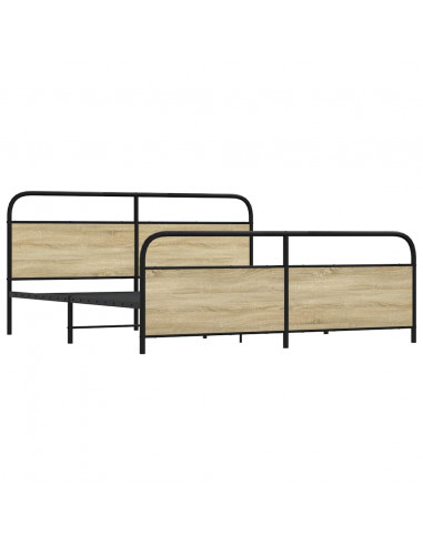 Giroletto senza Materaso in Metallo Rovere Sonoma 193x203 cm