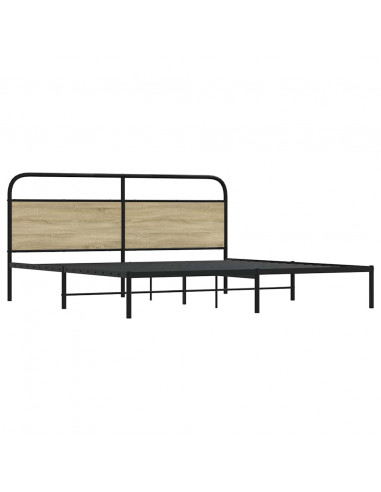 Giroletto senza Materaso in Metallo Rovere Sonoma 193x203 cm