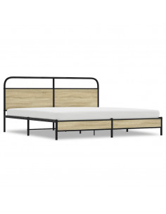 Giroletto senza Materaso in Metallo Rovere Sonoma 193x203 cm 2