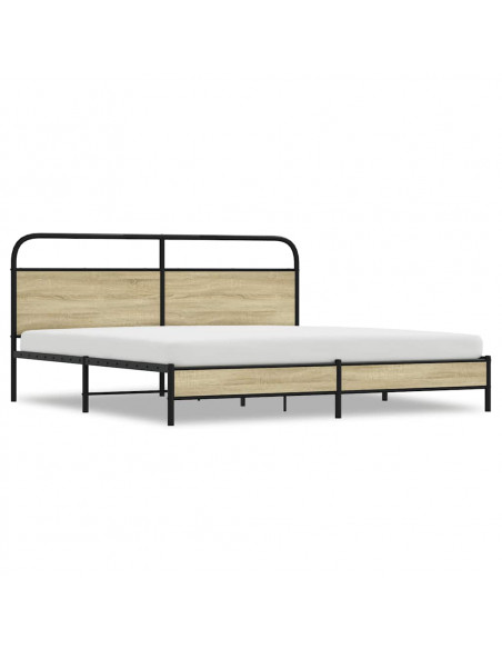Giroletto senza Materaso in Metallo Rovere Sonoma 193x203 cm