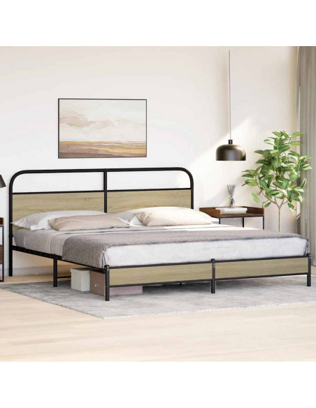 Giroletto senza Materaso in Metallo Rovere Sonoma 200x200 cm