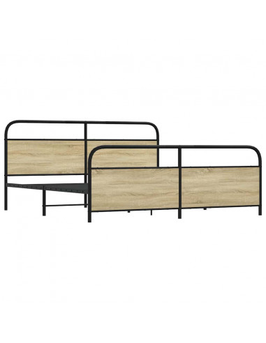 Giroletto senza Materaso in Metallo Rovere Sonoma 200x200 cm