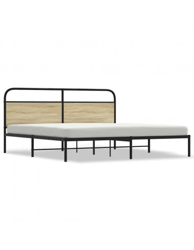 Giroletto senza Materaso in Metallo Rovere Sonoma 200x200 cm