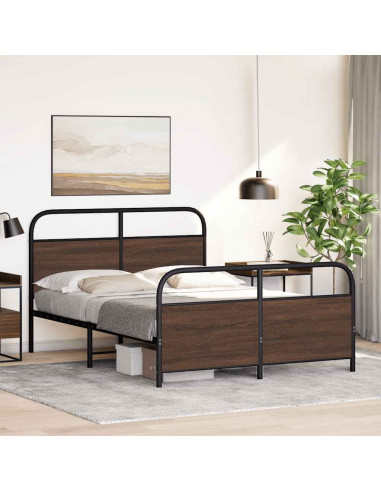 Giroletto senza Materasso in Metallo Rovere Marrone 140x190 cm