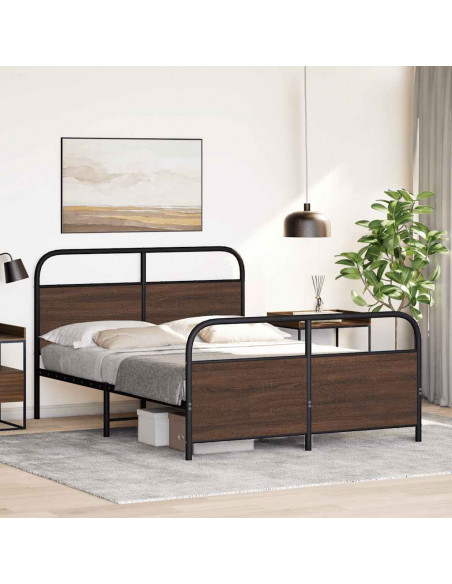 Giroletto senza Materasso in Metallo Rovere Marrone 140x200 cm