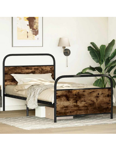 Giroletto senza Materasso Rovere Fumo 100x190 cm in Truciolato