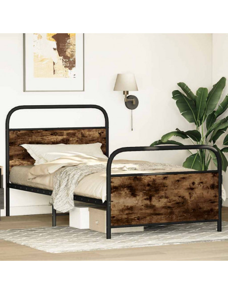 Giroletto senza Materasso Rovere Fumo 90x190 cm in Truciolato