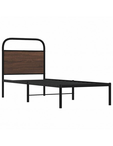Giroletto senza Materasso Rovere Marrone 75x190cm in Truciolato