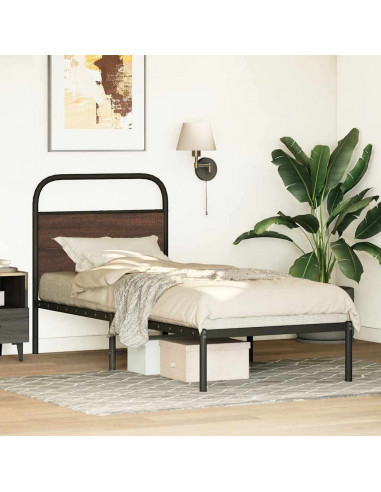 Giroletto senza Materasso Rovere Marrone 75x190cm in Truciolato