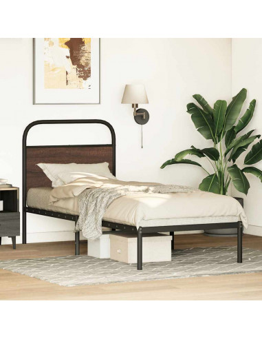 Giroletto senza Materasso Rovere Marrone 80x200cm in Truciolato