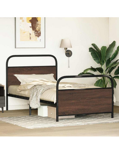 Giroletto senza Materasso Rovere Marrone 90x200cm in Truciolato