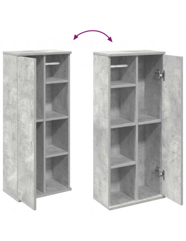 Mobile da Bagno con Portarotolo Grigio Cemento 39x22x90 cm