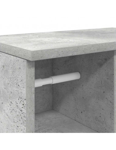 Mobile da Bagno con Portarotolo Grigio Cemento 39x22x90 cm