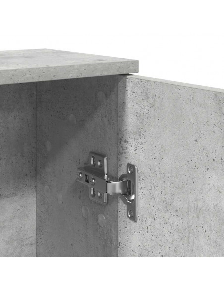 Mobile da Bagno con Portarotolo Grigio Cemento 39x22x90 cm