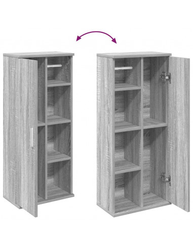 Mobile da Bagno con Portarotolo Grigio Sonoma 39x22x90 cm