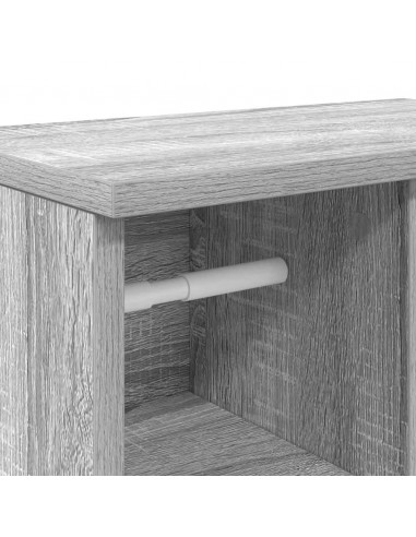 Mobile da Bagno con Portarotolo Grigio Sonoma 39x22x90 cm