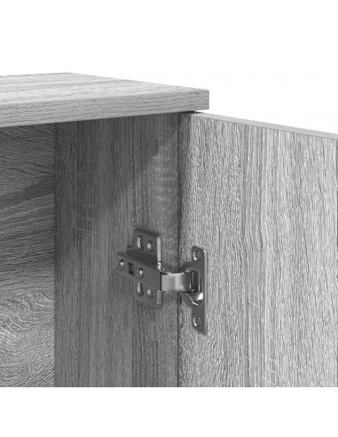 Mobile da Bagno con Portarotolo Grigio Sonoma 39x22x90 cm